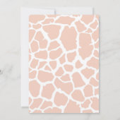 Roze Baby Girl Giraffe Virtuele uitnodiging (Achterkant)