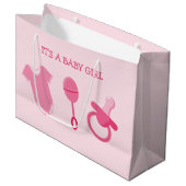 Roze baby Girl Het is een babymeisje Groot Cadeauzakje (Voorkant Gekanteld)