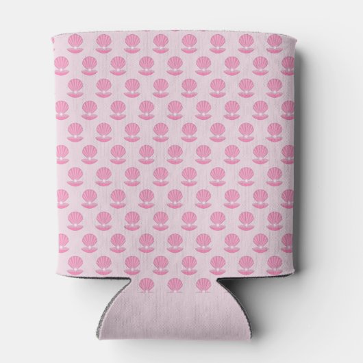 Roze Baby Girl Oyster shell en Pearl Patterned Blikjeskoeler (Achterkant)