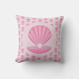 Roze Baby Girl Oyster shell en Pearl Patterned Kussen