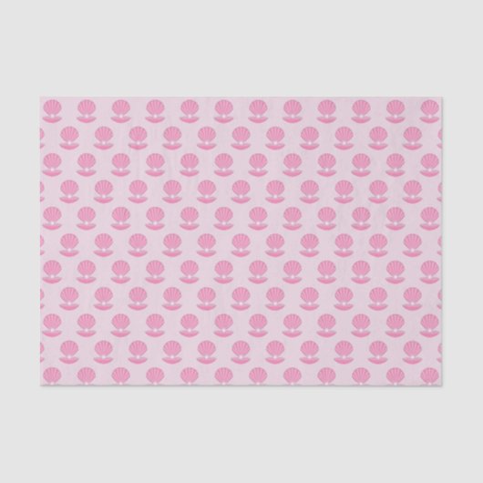 Roze Baby Girl Oyster shell en Pearl Patterned Tissuepapier (Voorkant)