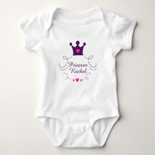 Roze Baby Girl Princess Crown Tiara Royalty Hearts Romper