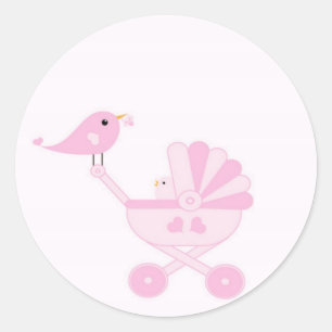 Roze Baby Girl Ronde Sticker
