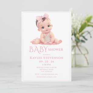 Roze Baby Girl Shower Kaart