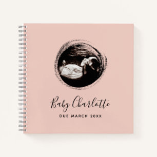 Roze baby Girl Sonogram Ultrasound Pregnbook Notitieboek