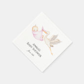 Roze Baby Girl Stork Baby shower Servet (Hoek)