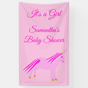 Roze Baby Girl Unicorn Baby shower Aangepast Spandoek