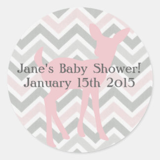 Roze Baby Herten & Roze/Grijze Chevron Sticker