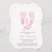 Roze Baby, het is een meisje Baby shower Kaart (Voorkant / Achterkant)