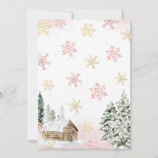 Roze Baby Het is koud buiten Baby shower Kaart (Achterkant)