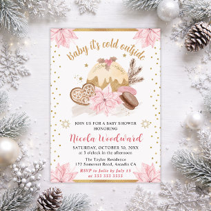 Roze Baby Het is koud buiten Baby Shower Kaart