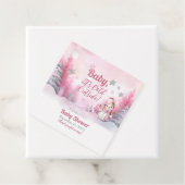 Roze Baby Het is koud buiten Snow Girl Baby shower Bedankjes Labels (In situ)