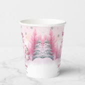 Roze Baby Het is koud buiten Snow Girl Baby shower Papieren Bekers (Rechts)