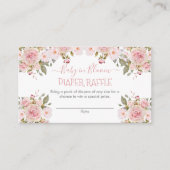 Roze Baby in Bloom Bloemen Luier Raffle Enclosure Informatiekaartje (Voorkant)