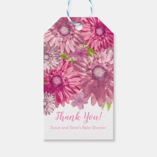 Roze Baby in Bloom Brunch Shower Cadeaulabel (Voorkant)