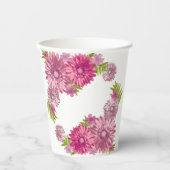 Roze Baby in Bloom Brunch Shower Papieren Bekers (Voorkant)