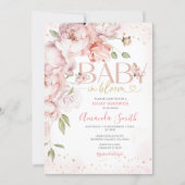 Roze Baby in Bloom Flowers Meisje Baby shower (Voorkant)