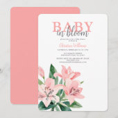 Roze Baby in Bloom Girl Baby shower Kaart (Voorkant / Achterkant)