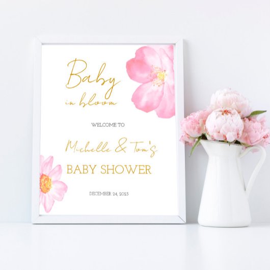 Roze Baby in Bloom WELCOME Poster