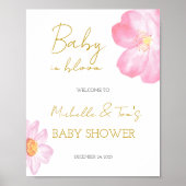 Roze Baby in Bloom WELCOME Poster (Voorkant)