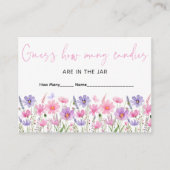Roze Baby in Bloom Wildflower Raad Hoeveel Spel Informatiekaartje (Voorkant)