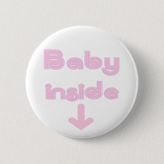 Roze Baby Inside - Gepersonaliseerd Ronde Button 5,7 Cm (Voorkant)