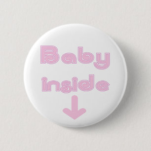 Roze Baby Inside - Gepersonaliseerd Ronde Button 5,7 Cm