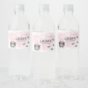Roze Baby is Op Komst Halloween Baby Shower Waterfles Etiket