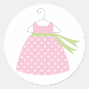 Roze Baby Jurk Baby shower Stickers