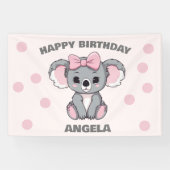 Roze Baby Koala Beer Spandoek (Horizontaal)