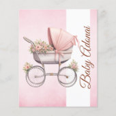 Roze Baby Koets Bord Decoratie (Voorkant)