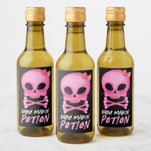 Roze Baby Makin' Potion Halloween Baby shower Wijn Etiket