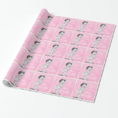  Roze Baby Meisje Douche Wrapping Paper Cadeaupapier (Uitgerold)