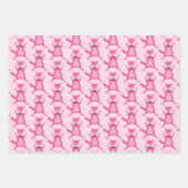  Roze Baby Meisje Fox Baby shower Patterned Inpakpapier Vel (Voorkant)
