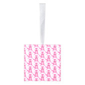 Roze Baby Meisje Fox Custom Eerste Kerstmis Kubus Ornament (Rechts)