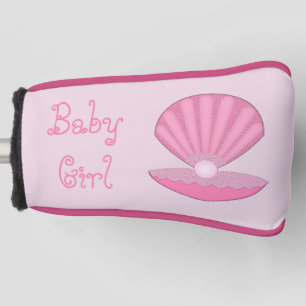 Roze Baby Meisje Oyster shell en Pearl Custom Golfheadcover