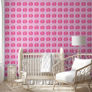 roze baby meisje pompoen behang