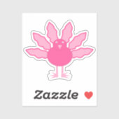  Roze Baby Meisje Thanksgiving Turkije Sticker (Vel)