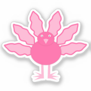 Roze Baby Meisje Thanksgiving Turkije Sticker