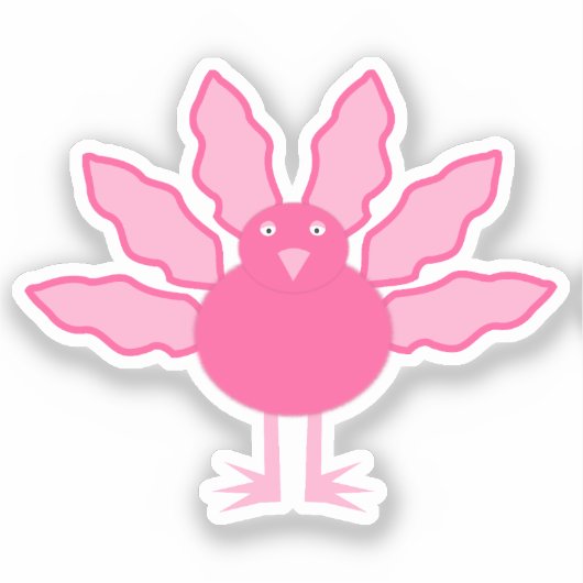  Roze Baby Meisje Thanksgiving Turkije Sticker (Voorkant)