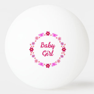 Roze Baby Meisje Vlinders en Bloemen Custom Pingpongballen