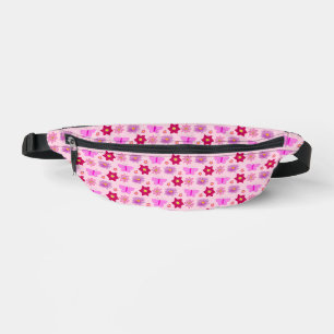 Roze Baby Meisje Vlinders en Bloemen Patroon Heuptasje