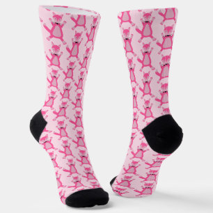 roze baby meisje vos patroon sokken