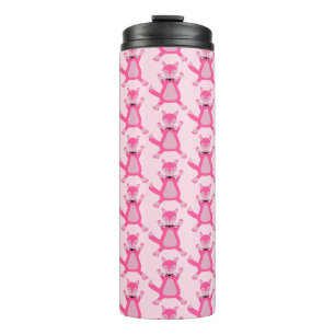roze baby meisje vos patroon thermosbeker