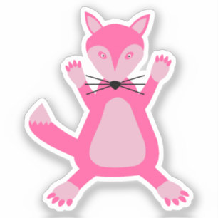 roze baby meisje vos sticker
