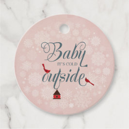 roze Baby met koude buitenste kerstklep Bedankjes Labels