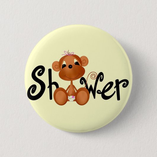 Roze Baby Monkey Button (Voorkant)