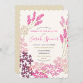 Roze Baby Naming/Simchat Bat Kaart (Voorkant / Achterkant)