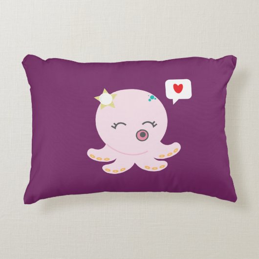 Roze Baby octopus Decoratief Kussen (Voorkant)