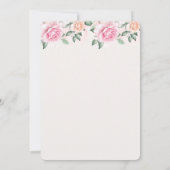 Roze Baby Olifant en Rozen Border Birthday Kaart (Achterkant)